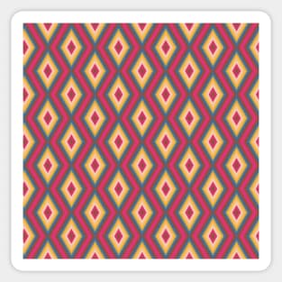 Bright Magenta, Red, Yellow, and Blue Argyle Pattern Sticker